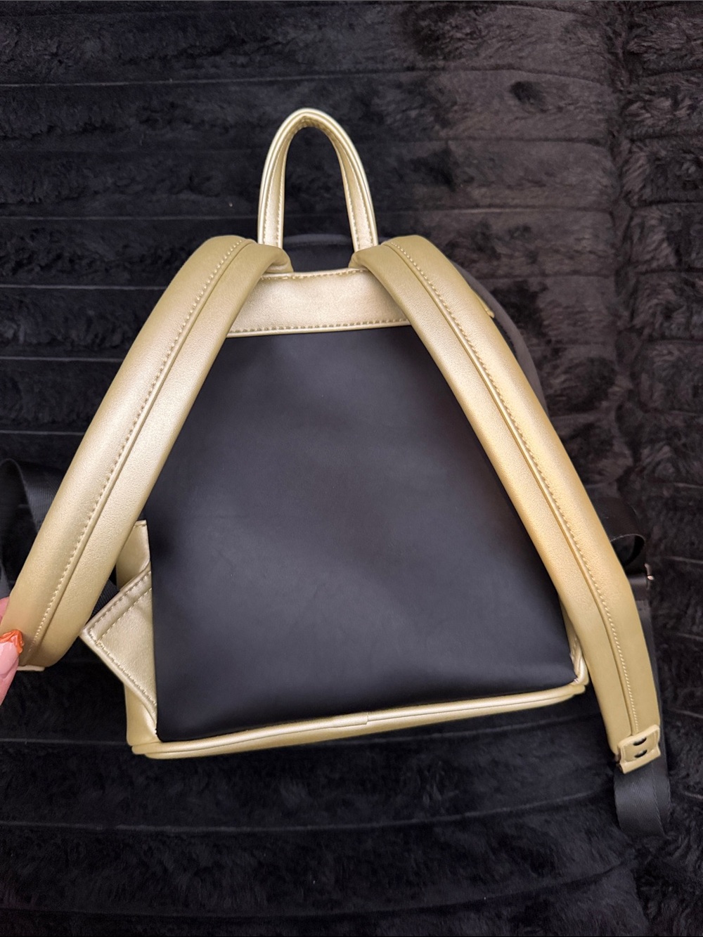 Loungefly Black & Gold Ohana Embroidered Mini Backpack - Picture 3 of 4